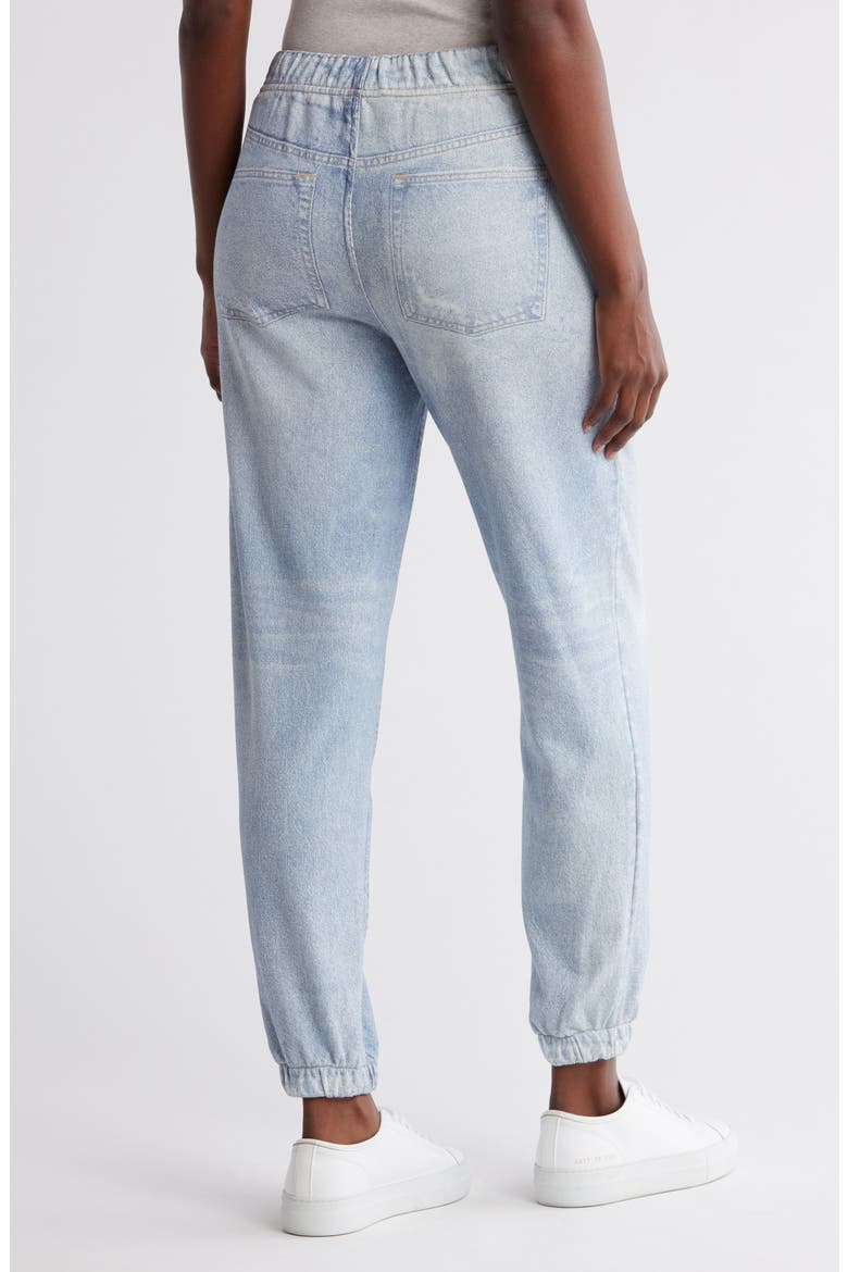 Mirage Denim Printed French Terry Joggers, Alternate, color, LIGHT WASH