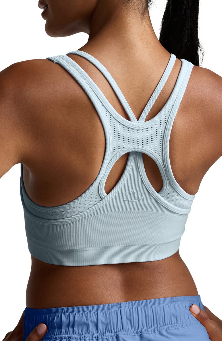 Beyond Yoga Seamless Moves Layered Sports Bra, Alternate, color, Morning Sky Blue