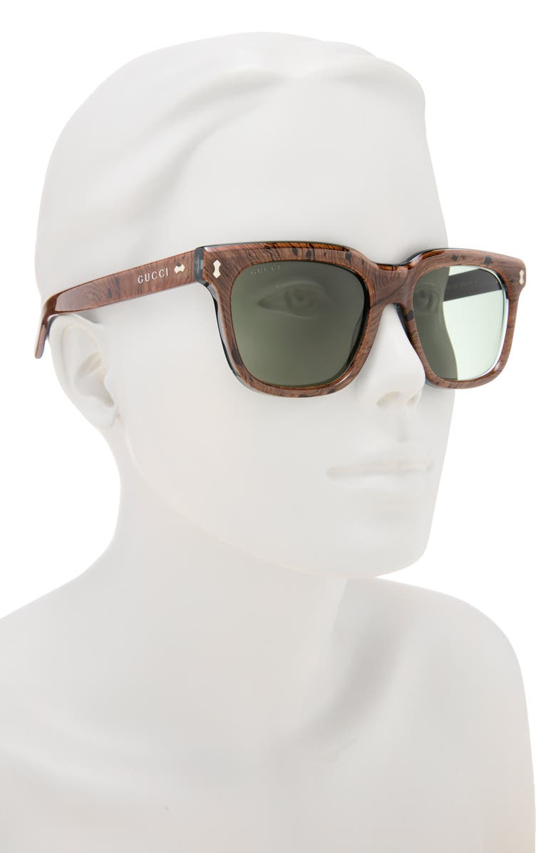 Gucci 53mm Square Sunglasses, Alternate, color, Blue Brown Green
