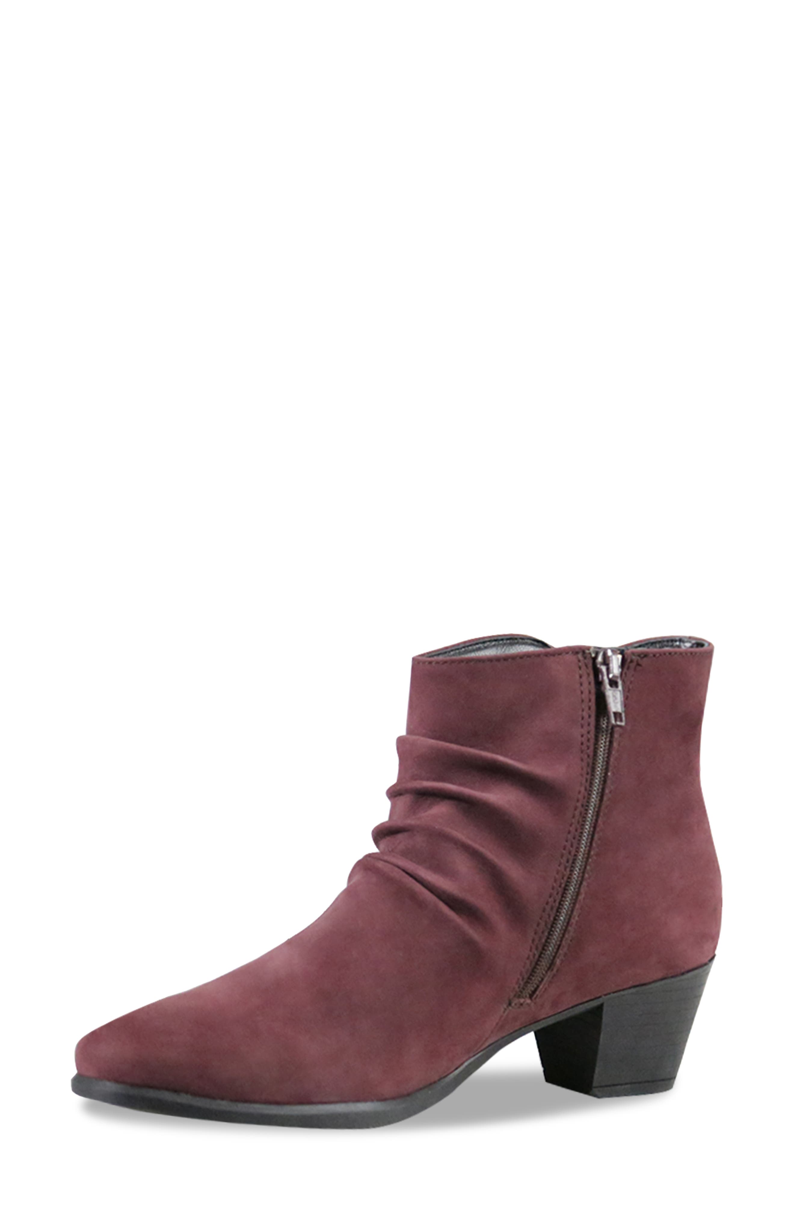 Elliot Water Resistant Bootie, Alternate, color, WINE NUBUC