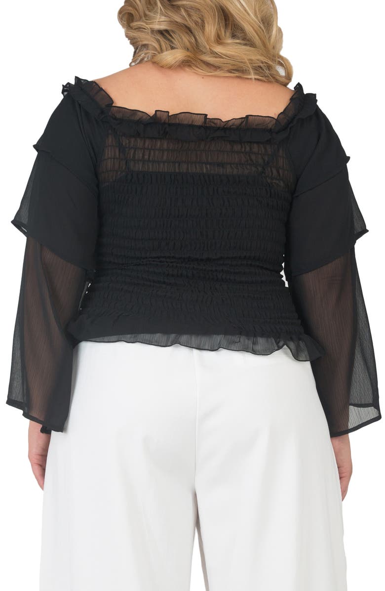 Standards & Practices Tiered Sleeve Smocked Top, Alternate, color, 