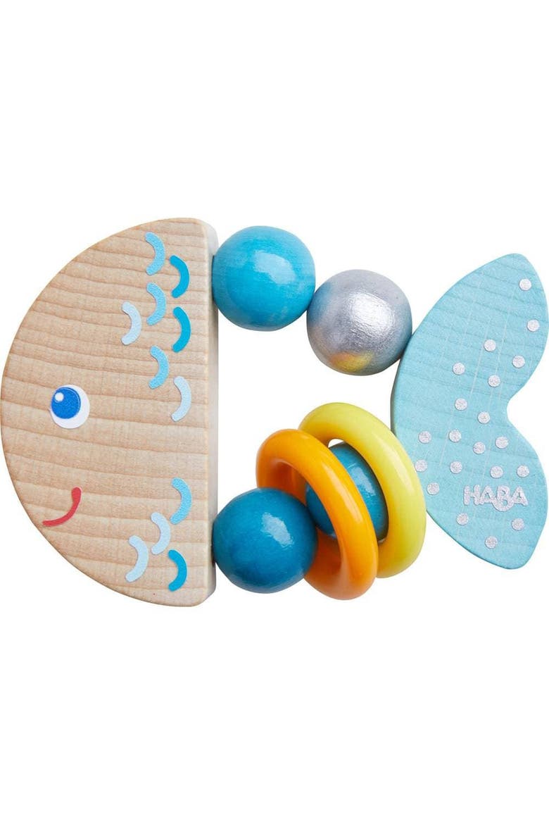 Rattlefish Wooden Baby Rattle, Main, color, Multi