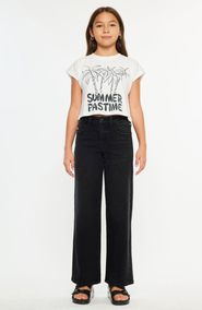 KanCan Coralynne High Rise Wide Leg Kids Jeans