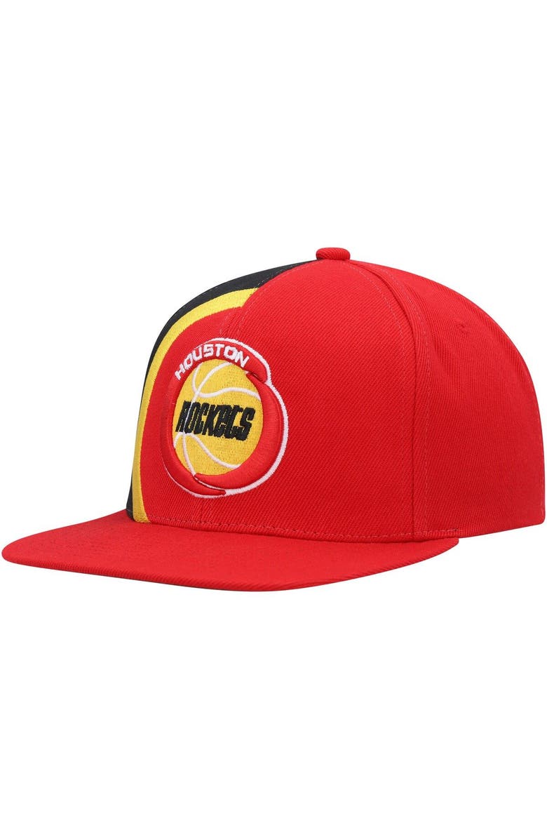 Mitchell & Ness Men's Mitchell & Ness Red Houston Rockets Hardwood Classics Retroline Snapback Hat, Main, color, 