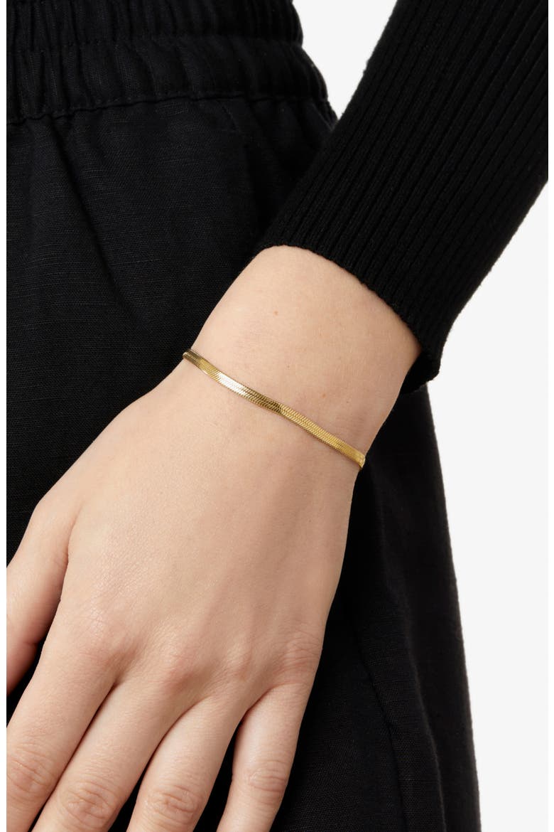Atlas Herringbone Chain Bracelet, Alternate, color, GOLD