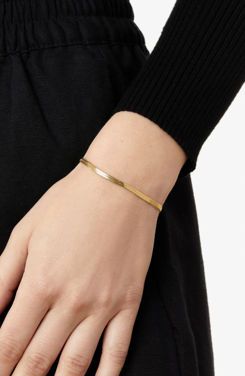 Ana Luisa Atlas Herringbone Chain Bracelet, Alternate, color, Gold
