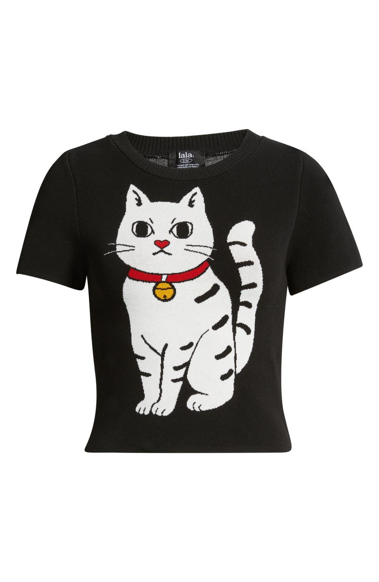 Dressed in Lala Lucky Kitty Knit Tee, Main, color, 