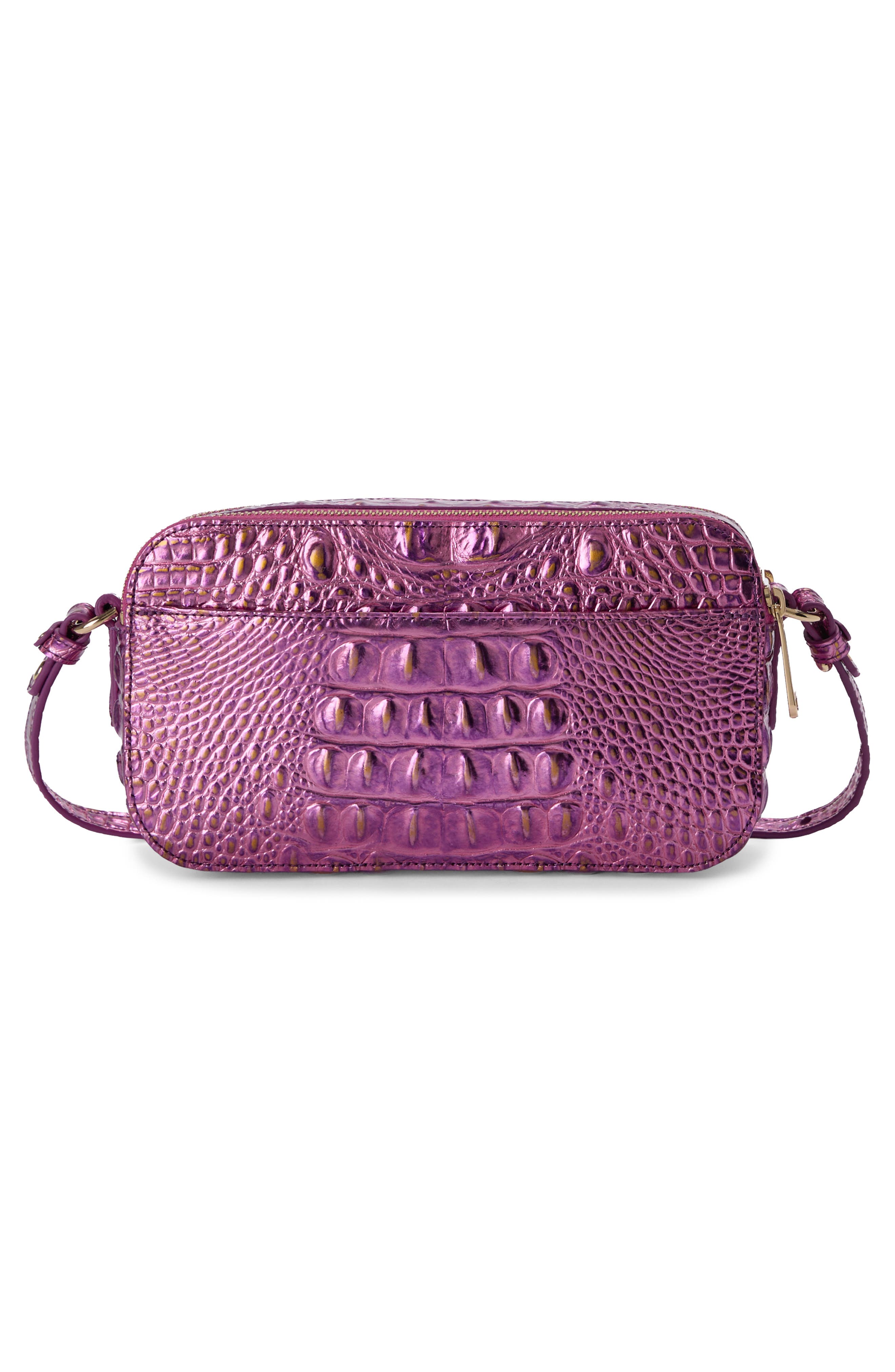 Brahmin Danica Croc Embossed Leather Crossbody Bag, Alternate, color, Opera Melbourne