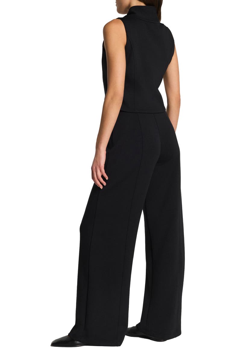 AirEssentials Shawl Collar Half Zip Jumpsuit, Alternate, color, VERY BLACK