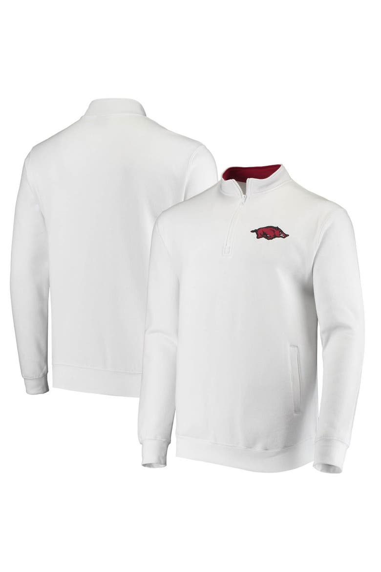 Men's Colosseum White Arkansas Razorbacks Tortugas Logo Quarter-Zip Jacket, Main, color, White