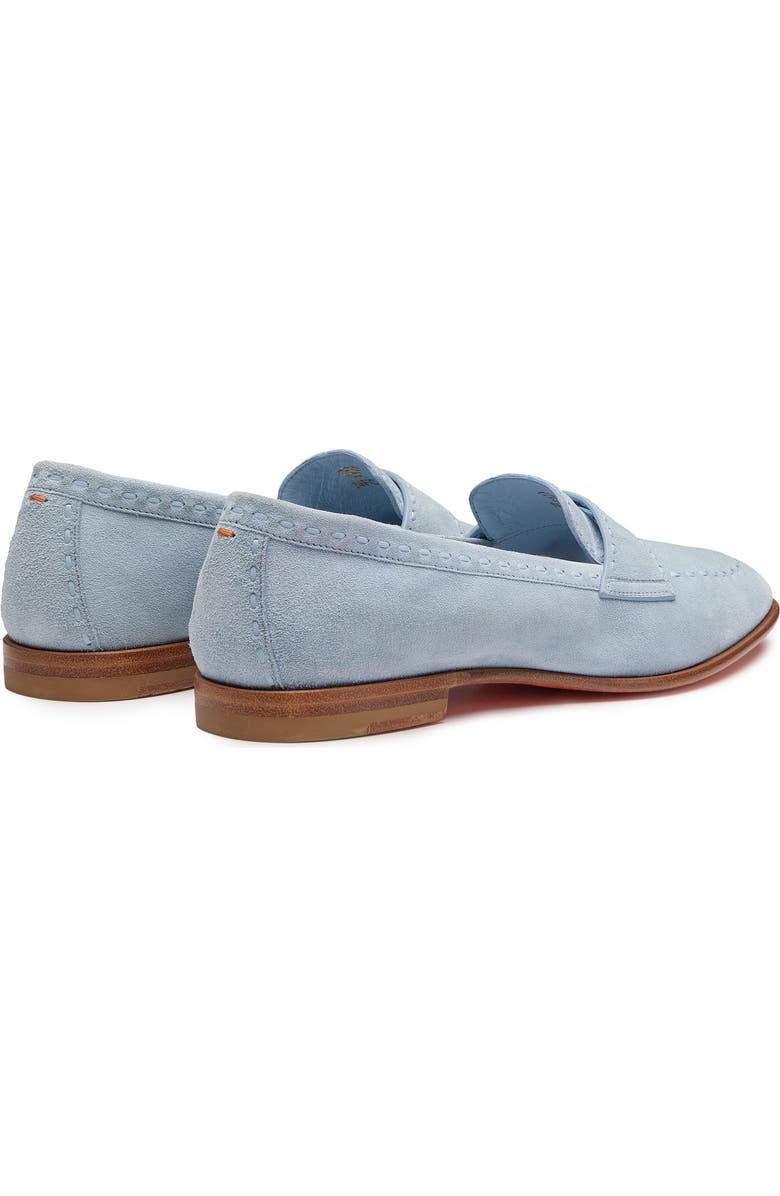 Santoni Women's Suede Penny Loafer, Alternate, color, Blue