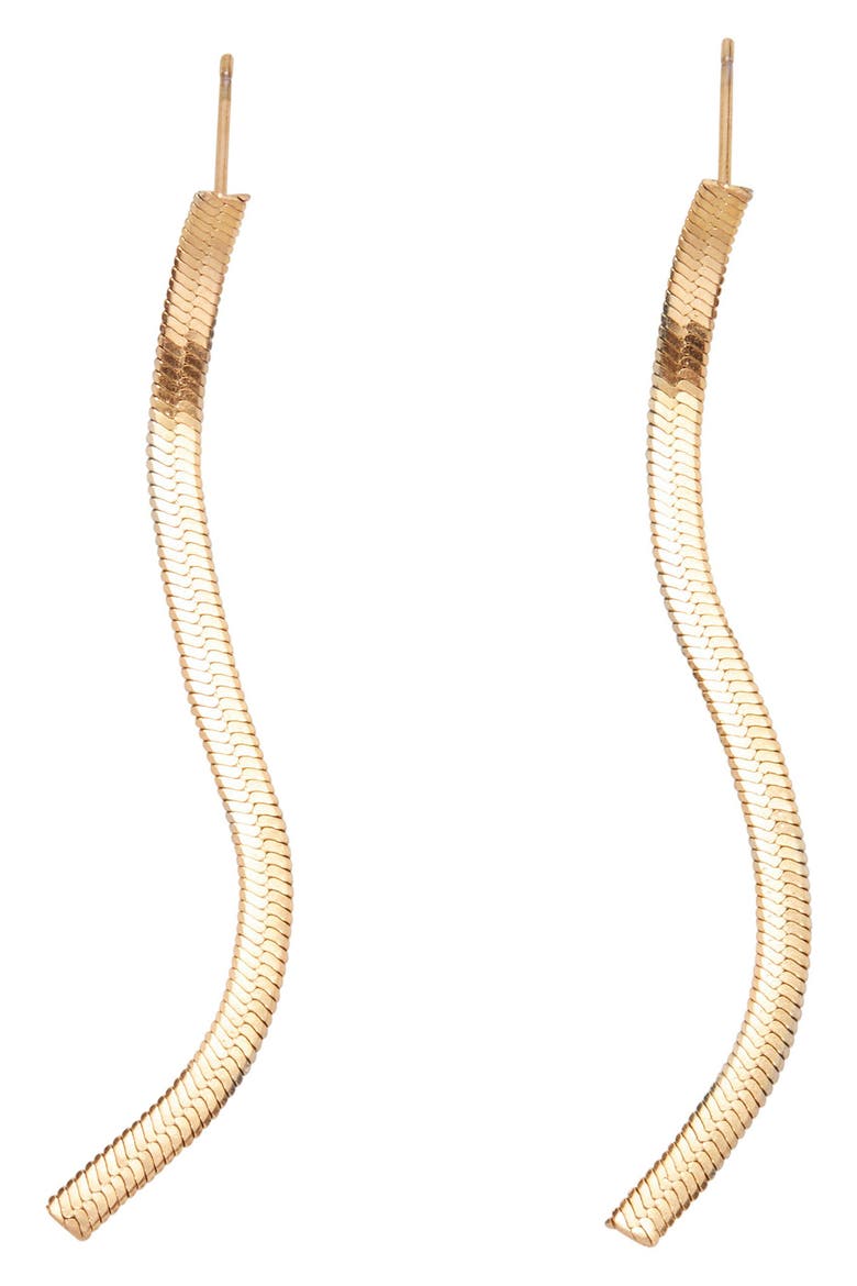 Snake Chain Drop Earrings, Main, color, GOLD