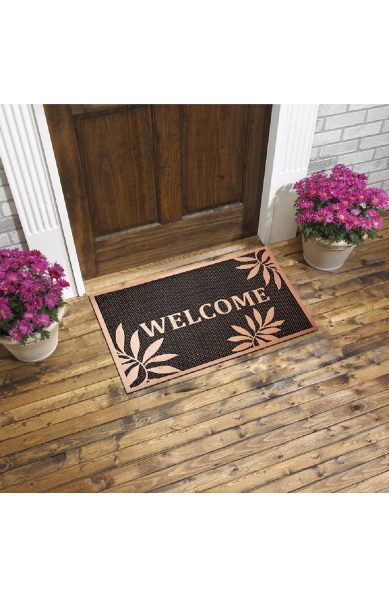J AND V TEXTILES Welcome Outdoor Mat, Alternate, color, Victoria Bronze