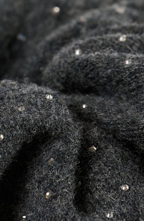 Sandro Rhinestone Knit Scrunchie In Black