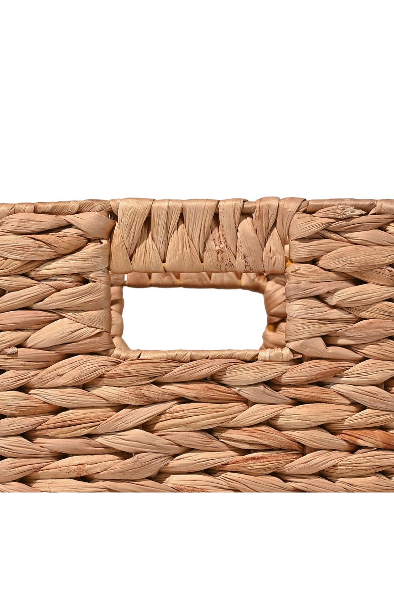 Bryce Classic Farmhouse Handwoven Hyacinth Collapsible Storage Cube Baskets with Handles,, Alternate, color, Natural