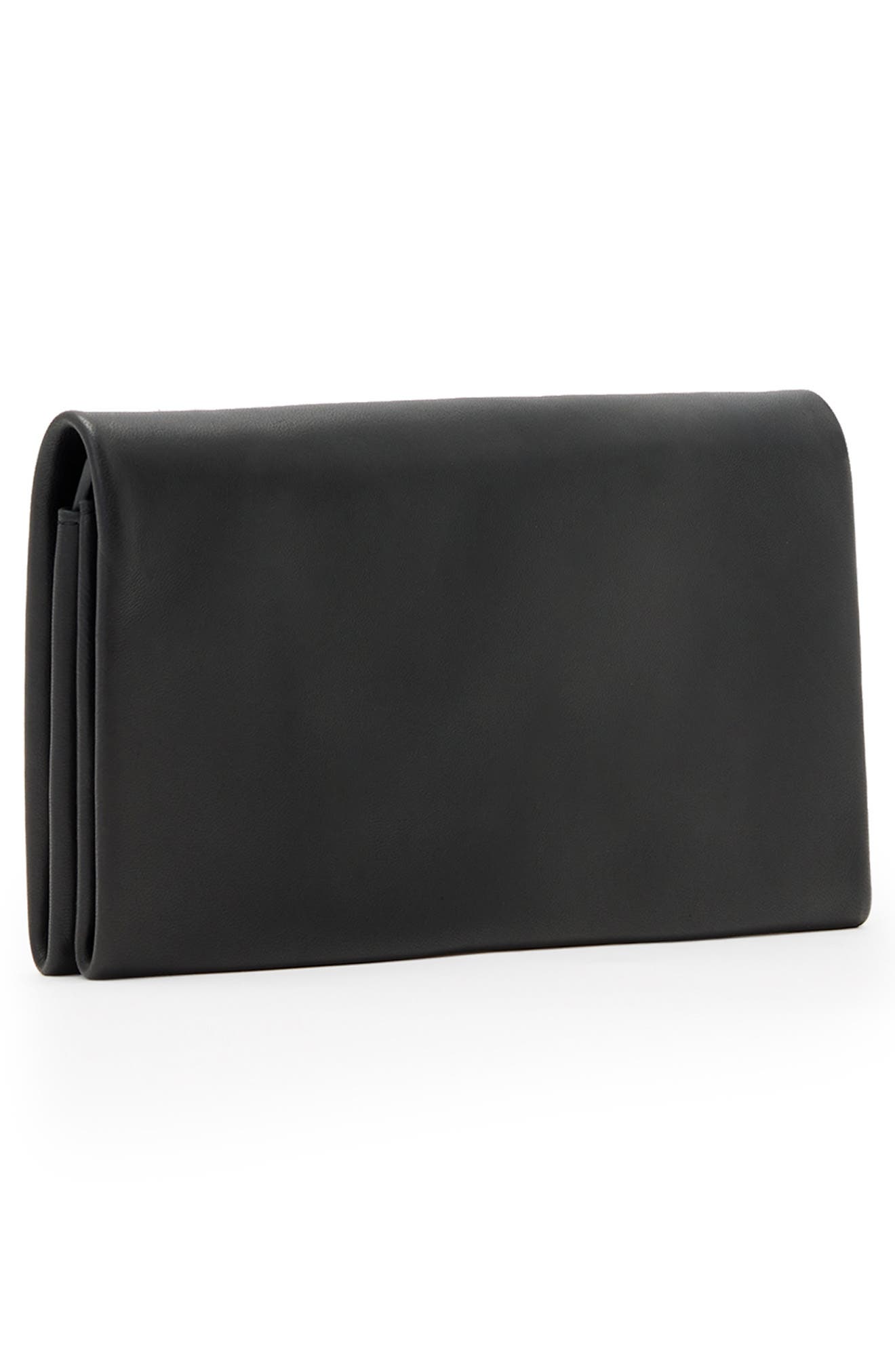 AllSaints Harluna Leather Clutch, Alternate, color, 