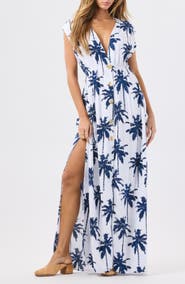 Tiare Hawaii Moonlight Palm Print Maxi Dress