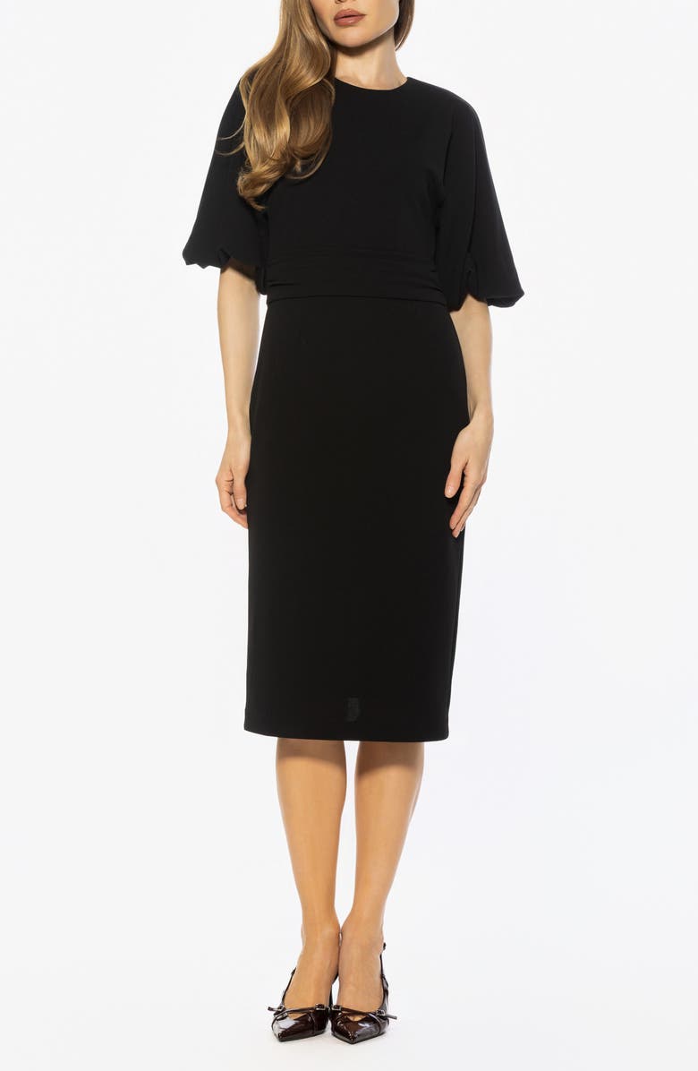 Alexia Admor Auden Sheath Midi Dress, Main, color, Black