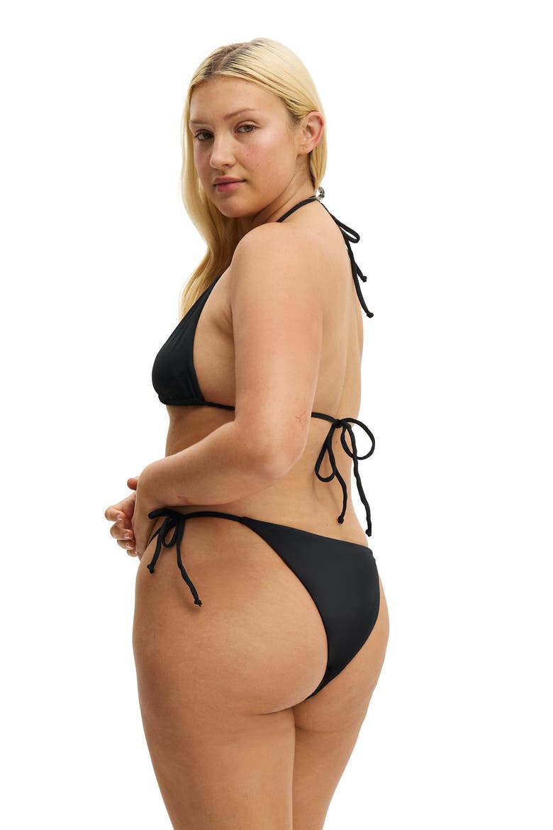 Women's String Triangle Bikini Top, Alternate, color, Black