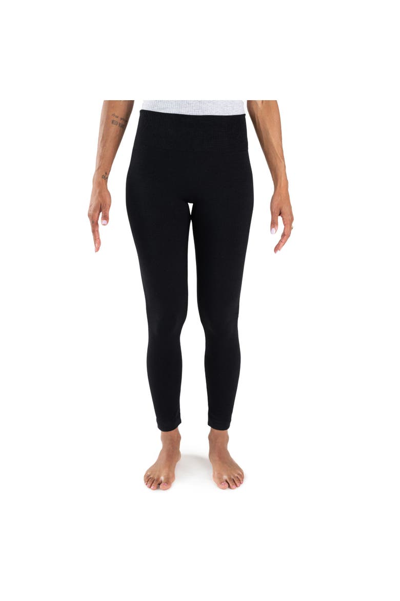 Fleece Lined Leggings - 4" Waistband, Main, color, Ebony