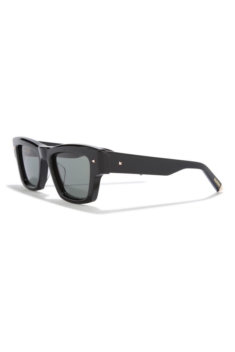 50mm Rectangular Sunglasses, Alternate, color, BLACK BLACK GREY