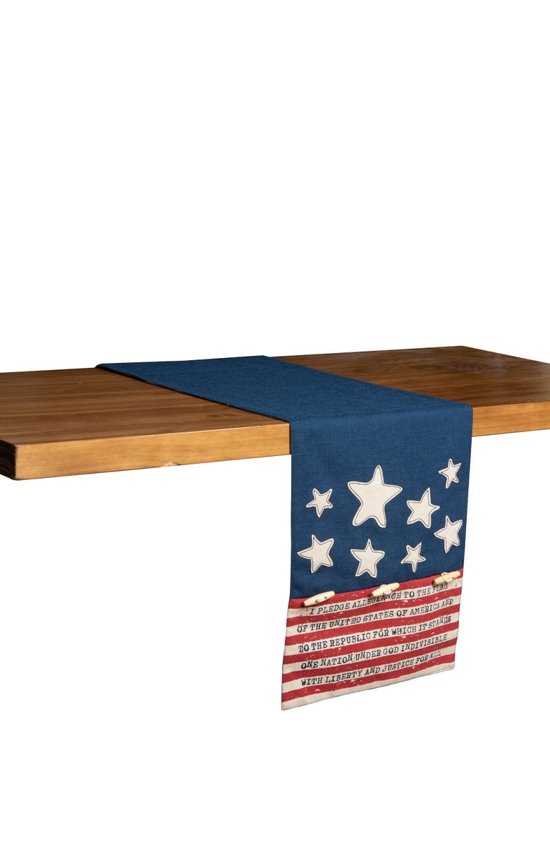 C&F Home Patriotic American Flag 4th of July Table Runner 13" x 72", Alternate, color, Blue