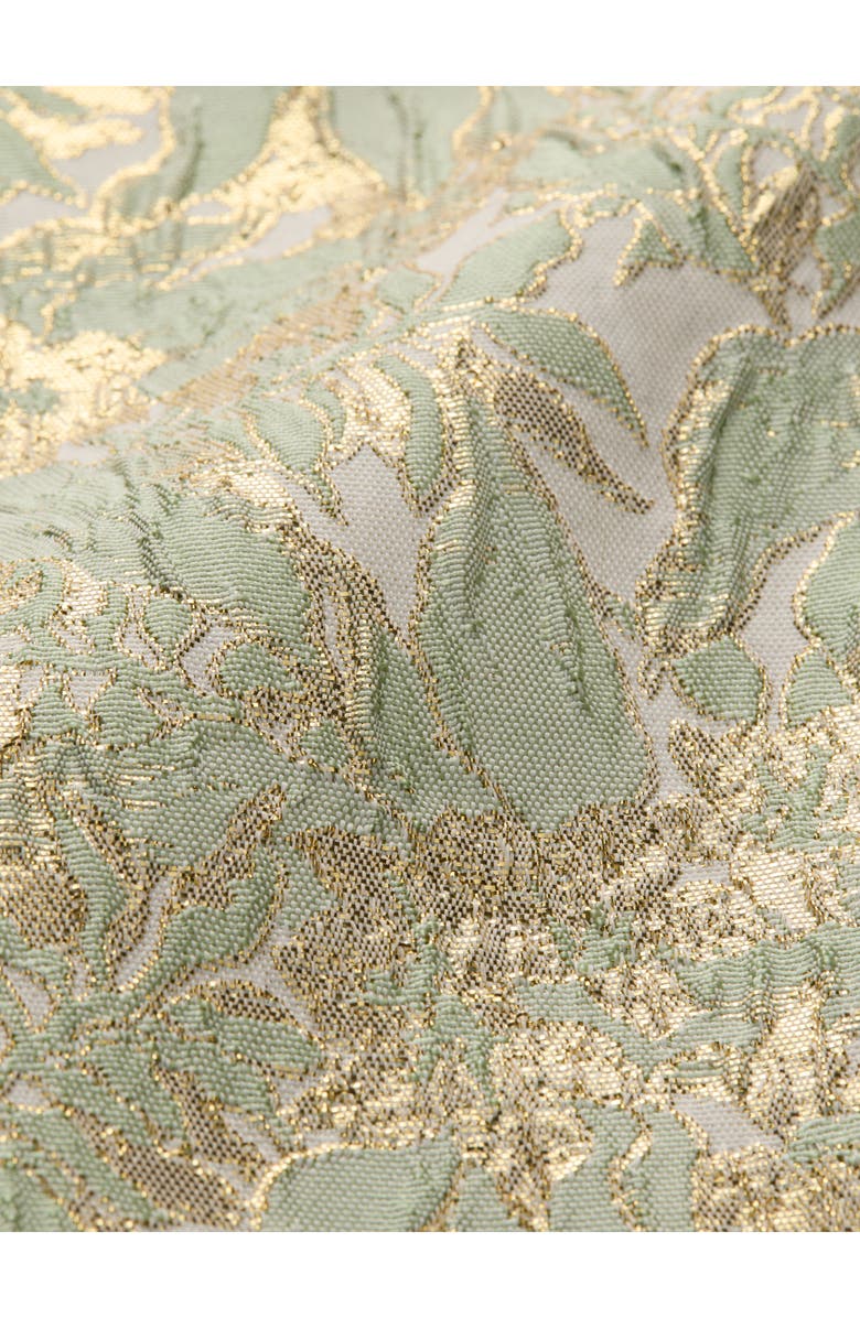 Alice + Olivia Eve Metallic Brocade Minidress, Alternate, color, Off White/ Sage