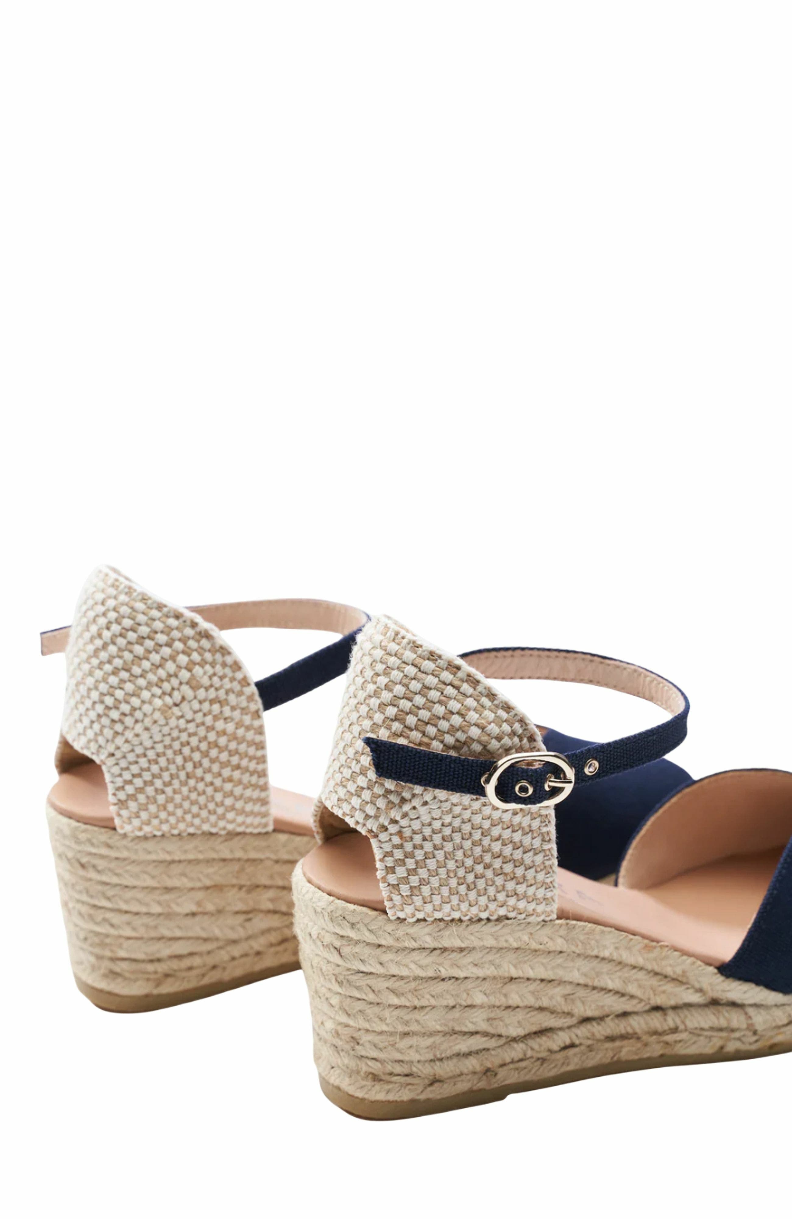 Reus Canvas Espadrille Wedges, Alternate, color, Navy Blue