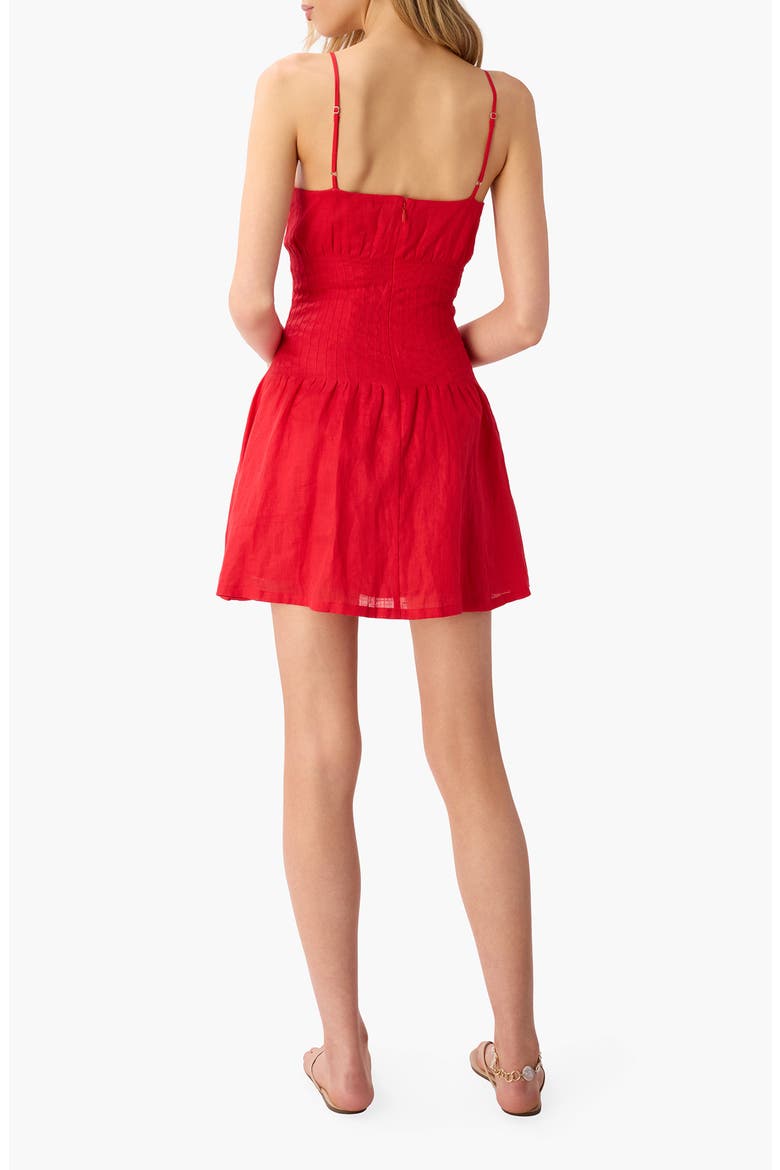 Kairi Floral Linen Sundress, Alternate, color, CANDY APPLE