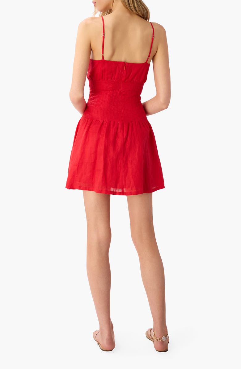 CAMI NYC Kairi Floral Linen Sundress, Alternate, color, Candy Apple