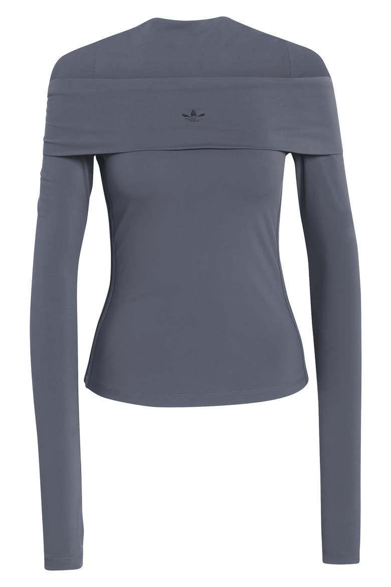 Essentials Off the Shoulder Long Sleeve Top, Alternate, color, UTILITY BLACK