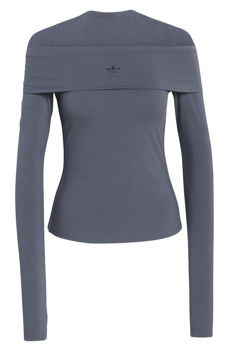 adidas Originals Essentials Off the Shoulder Long Sleeve Top, Alternate, color, Utility Black