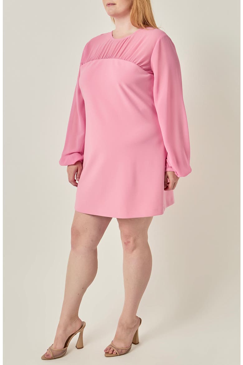 Mixed Media Minidress, Alternate, color, PINK