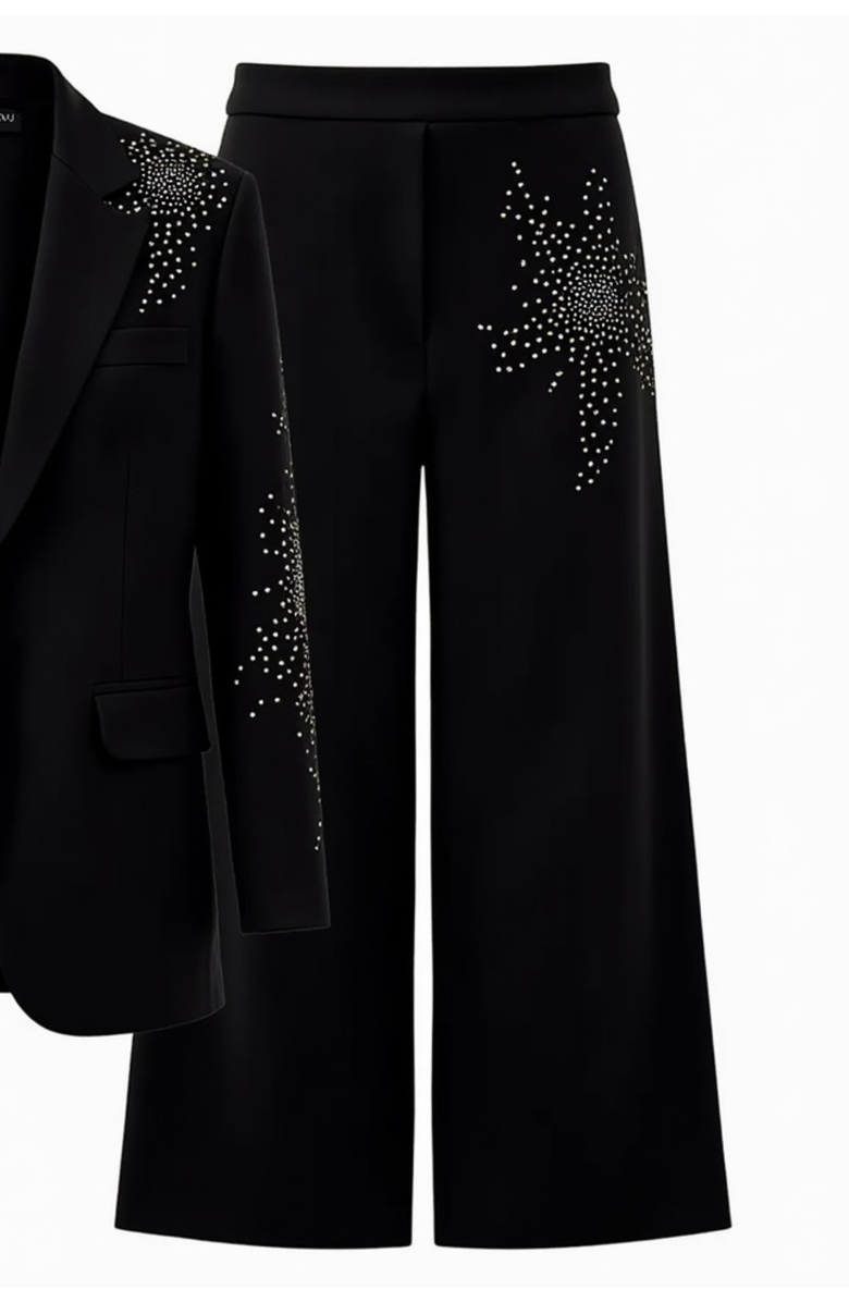 AKALIA Cicy Rhinestone Pant, Alternate, color, Black