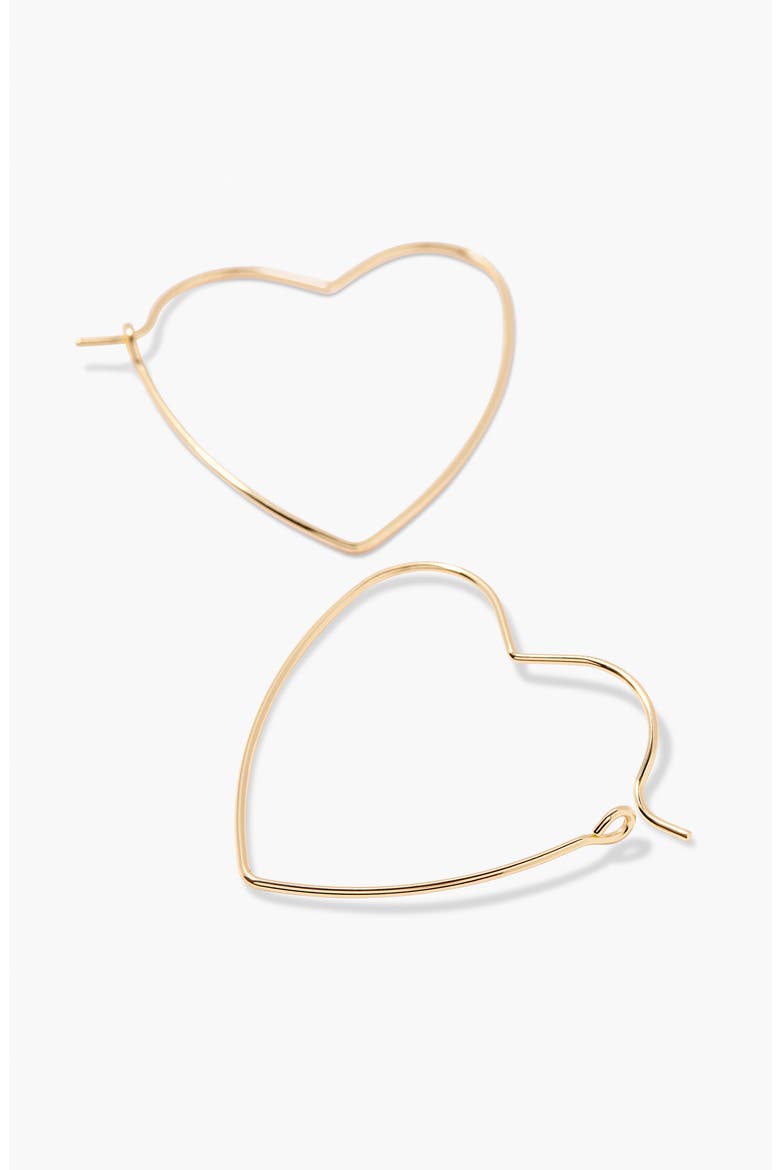 Sandy Heart Hoop Earrings, Alternate, color, GOLD