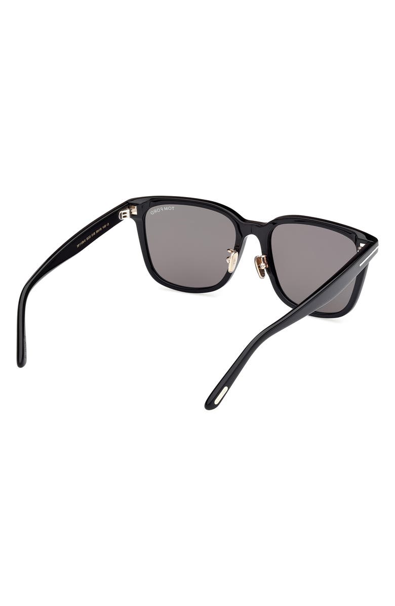 TOM FORD 56mm Square Sunglasses, Alternate, color, Shiny Black / Gradient Smoke