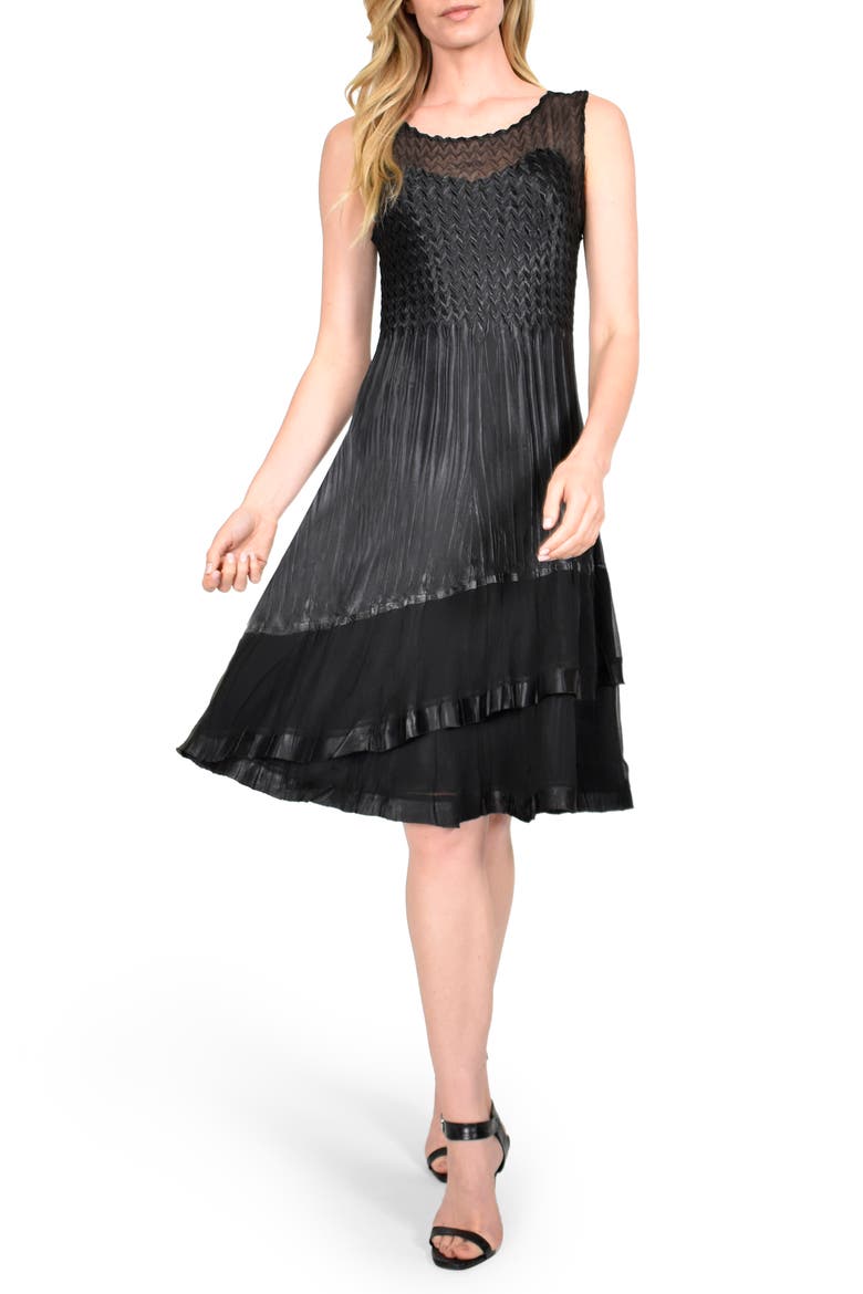 Charmeuse Dress with Long Jacket, Alternate, color, BLACK