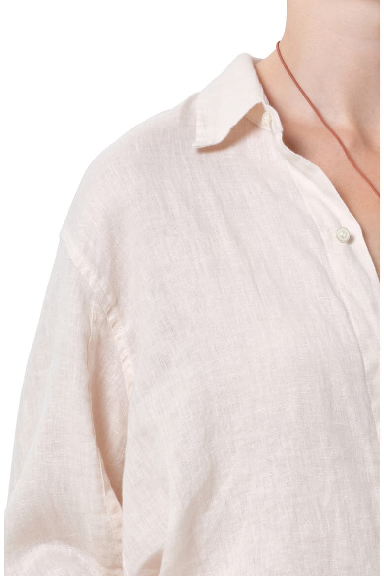Kayla Button-Up Linen Shirt, Alternate, color, PALE STONE