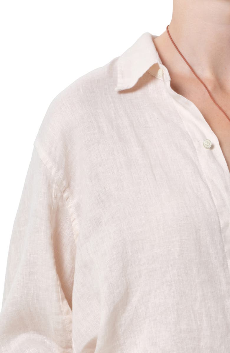 Citizens of Humanity Kayla Button-Up Linen Shirt, Alternate, color, Pale Stone