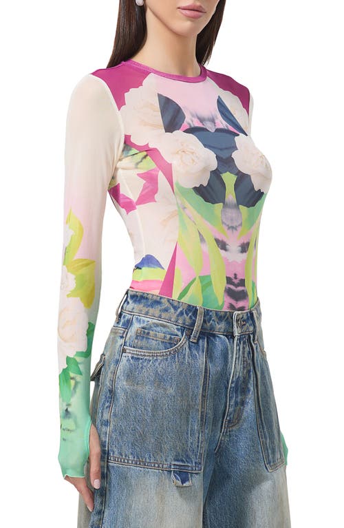 AFRM AFRM KAYLEE PRINT SHEER MESH TOP 