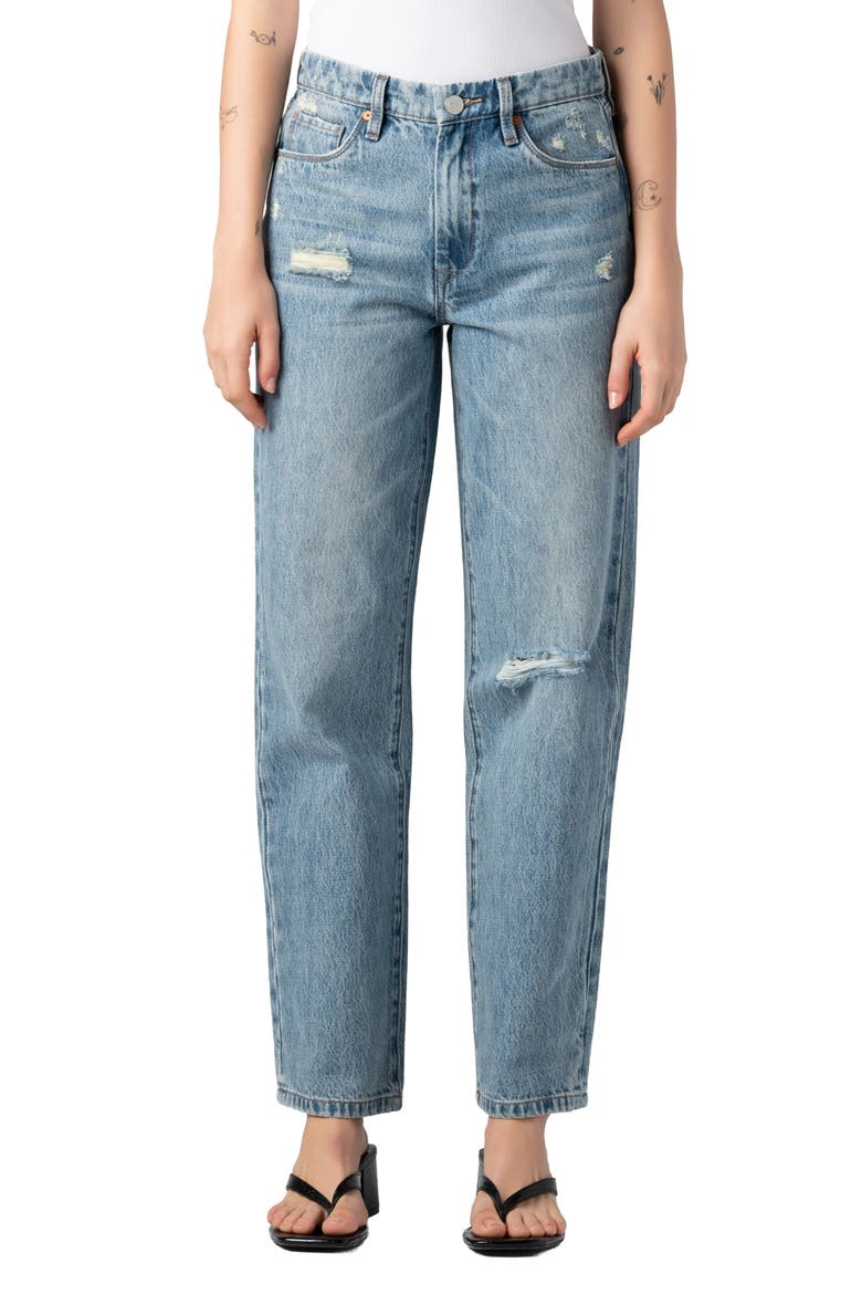 The Stanton Ripped Mid Rise Tapered Jeans, Main, color, FEELING ROSY