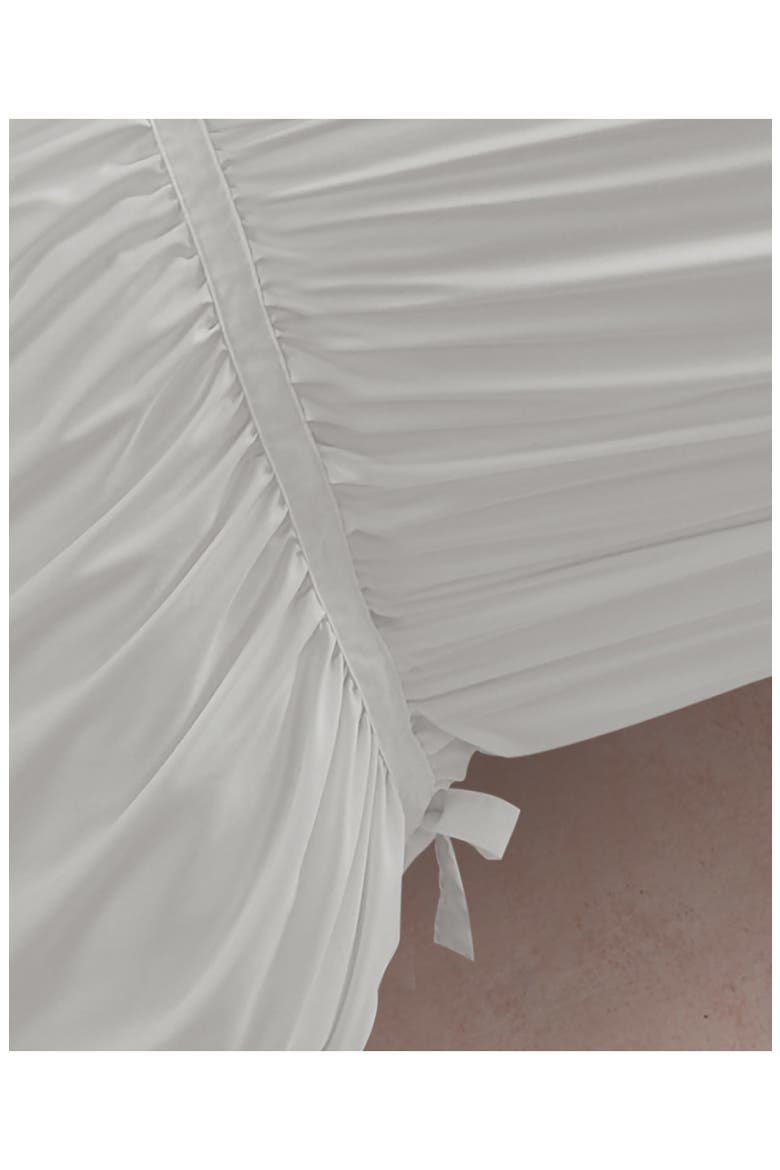 Ribbon Ruched Comforter & Sham Set, Alternate, color, WHITE