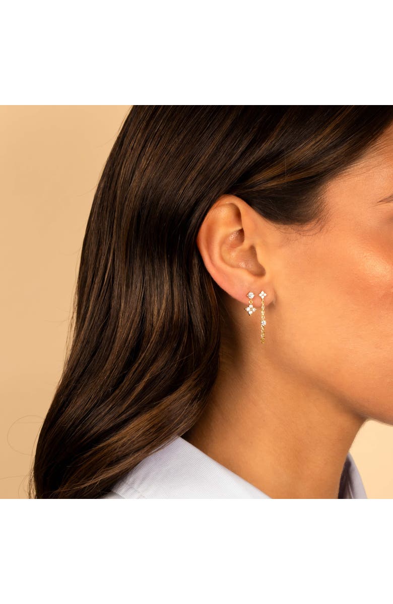 BY ADINA EDEN Tiny CZ Flower Shaker Stud Earring, Alternate, color,