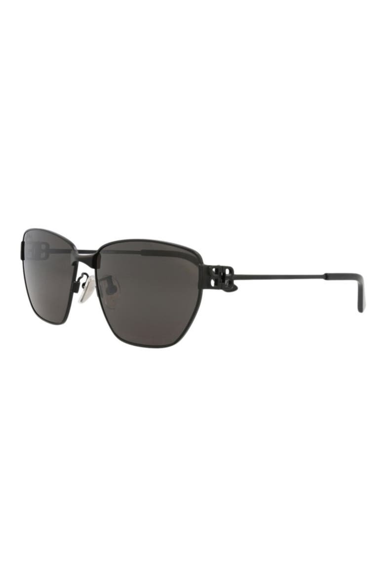 Gender Inclusive 63mm Cat Eye Sunglasses, Alternate, color, BLACK BLACK GREY