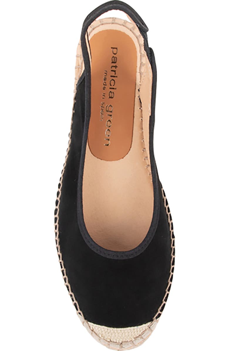 patricia green Valencia Slingback Wedge Espadrille, Alternate, color, Black Suede