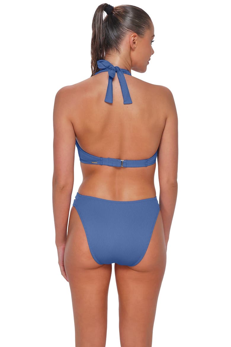 Muse Halter Bikini Swimsuit Top - DD Cup, Alternate, color, HARBOR BLUE SANDBAR RIB