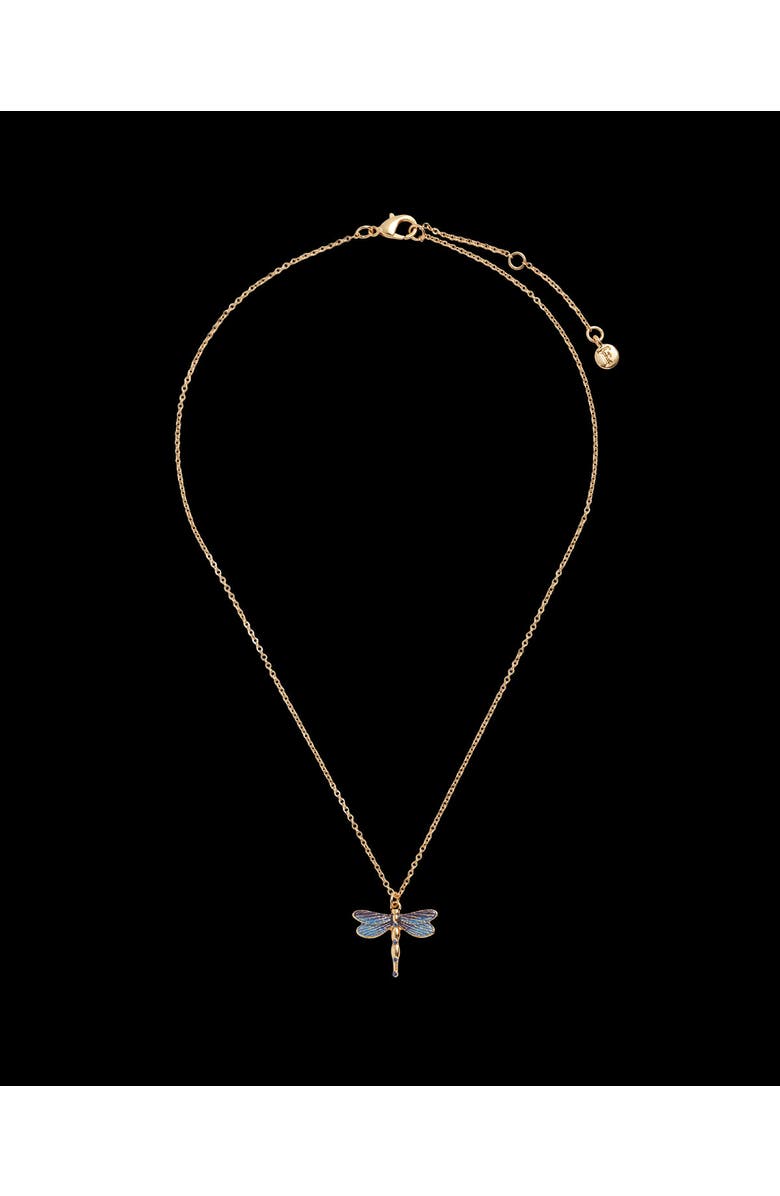Fable England Dragonfly Crystal Necklace, Alternate, color, Blue & Gold