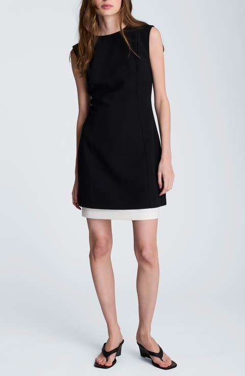 Colorblock Hem Fit and Flare Dress