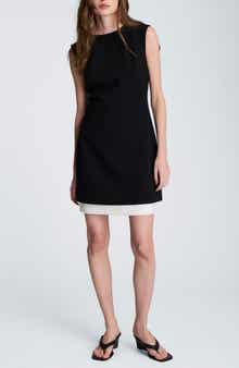 Colorblock Hem Fit and Flare Dress