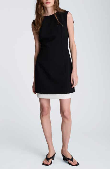 Colorblock Hem Fit and Flare Dress